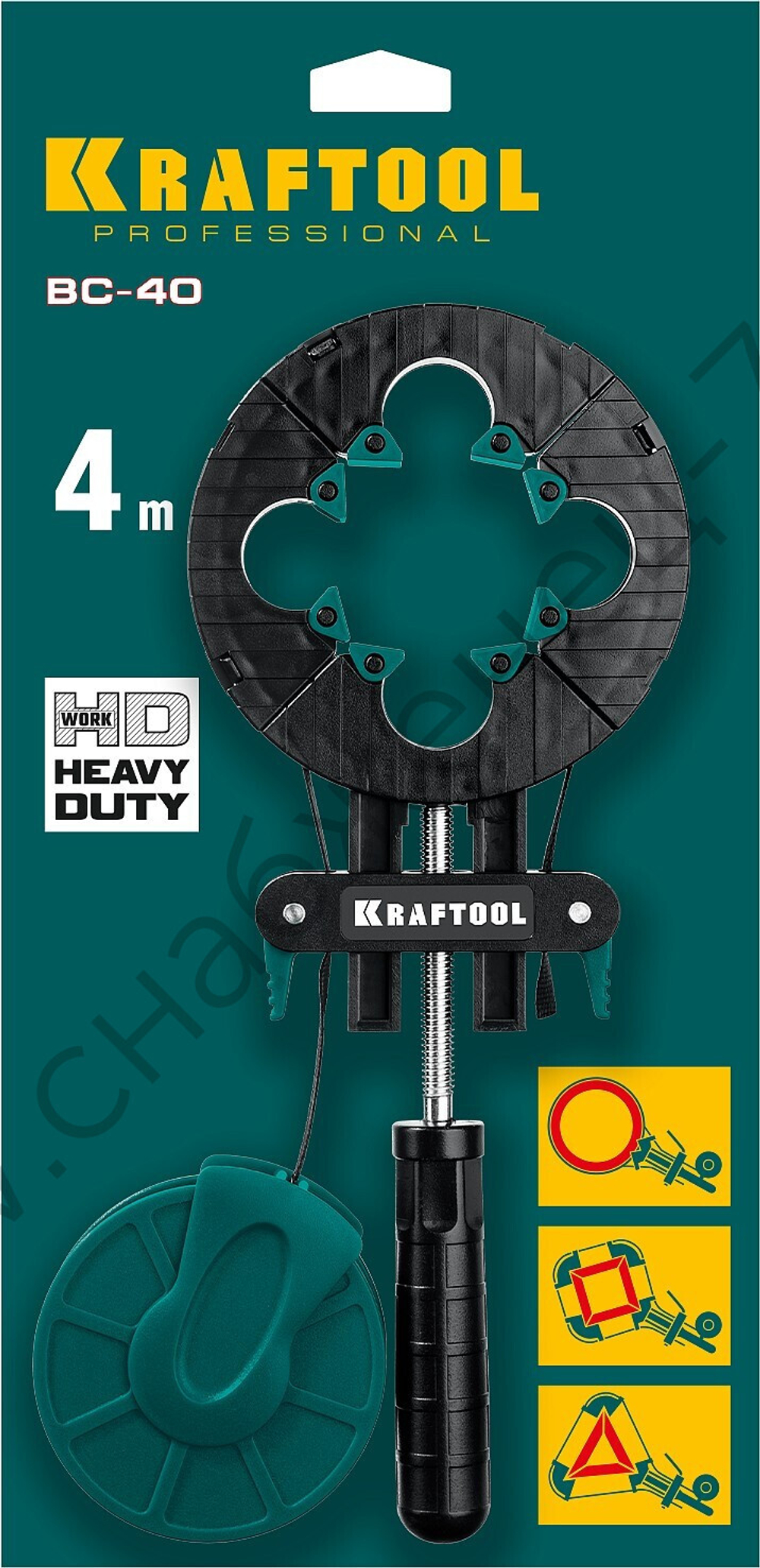 KRAFTOOL BC-40 4 м, Ременная струбцина (32207-1)