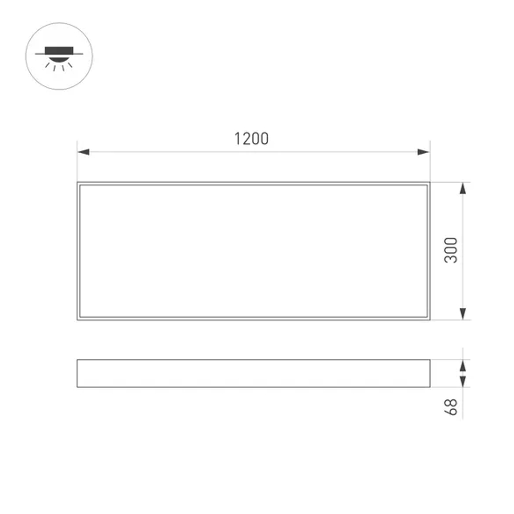 Панель IM-EMERGENCY-1.5H-S300x1200-45W White6000 (WH, 120 deg, 230V) (Arlight, IP40 Металл, 2 года) 034937