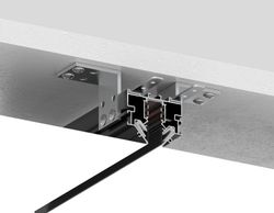 Ambrella Шинопровод для монтажа в натяжной ПВХ потолок системы крепления Гарпун 2м черный Magnetic standard 48V 10mm Track System GL1945