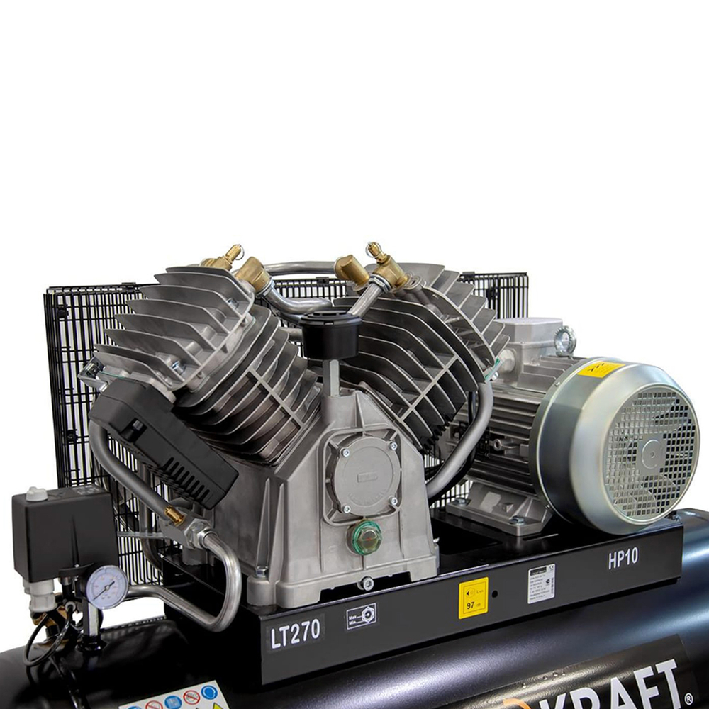 WDK-92712 Компрессор поршневой с ременным приводом:1300 л/мин, 7.5 КВт, 380 В, ресивер 270 л