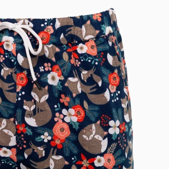 Брюки женские с принтом, цвет синий, размер 46