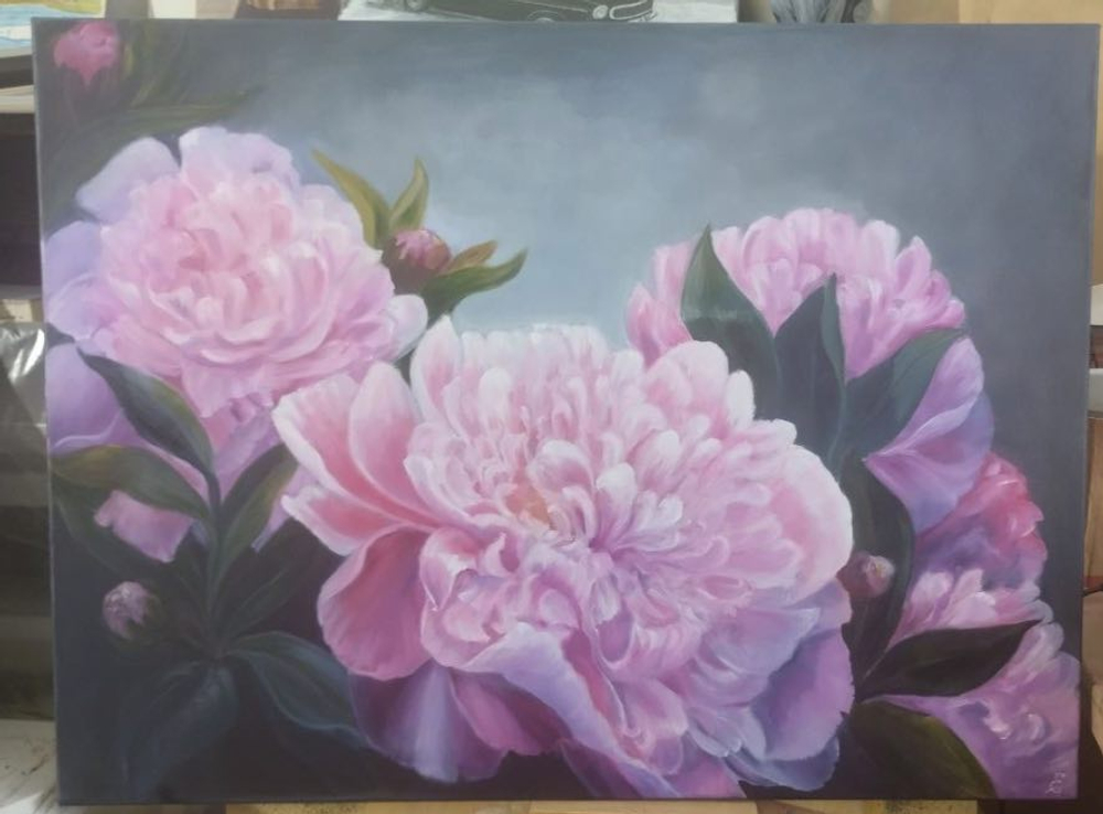Картина «Пионы перед дождем» | Холст, масло 60х80 см | Художница Ефимова Ольга