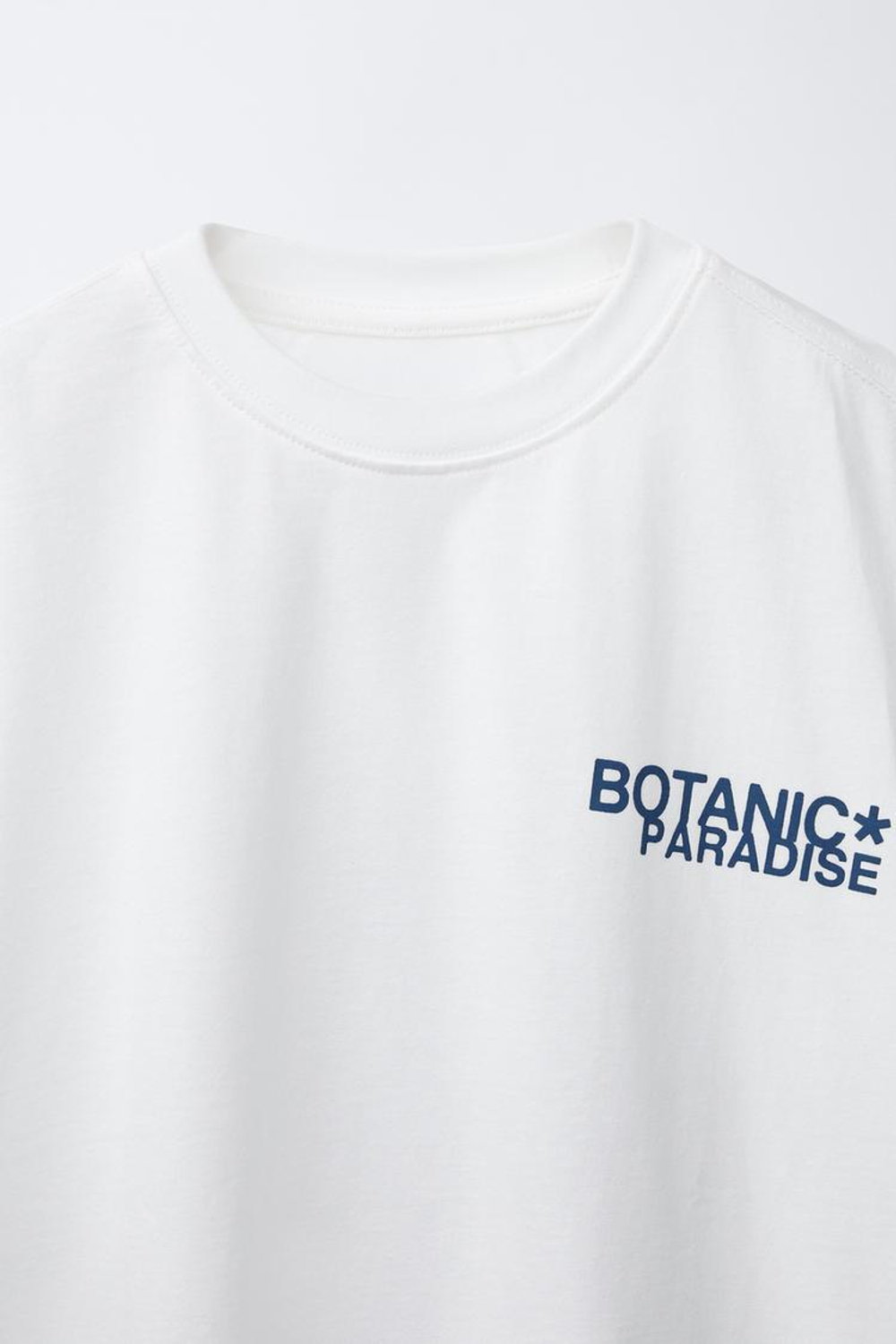 ZARA ФУТБОЛКА ИЗ ТКАНИ С ПРИНТОМ, ЭКРЮ