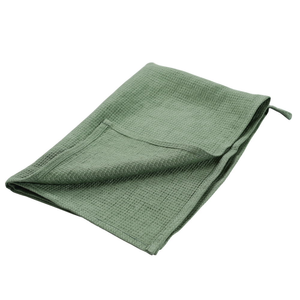 Полотенце кухонное вафельное из умягченного льна мятного цвета из коллекции essential, 47x70 см