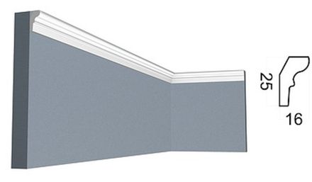 Карниз Контур под покраску, 25x16 мм