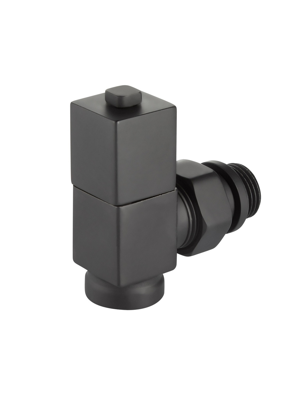 Набор дизайн-вентилей Royal Thermo CUBE, угловой (черный) 1/2"