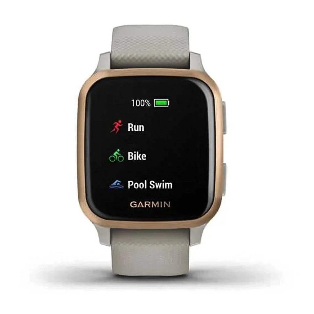 Смарт-часы Garmin Venu Sq Music Edition песочный с алюминиевым безелем цвета розовое золото 010-02426-11