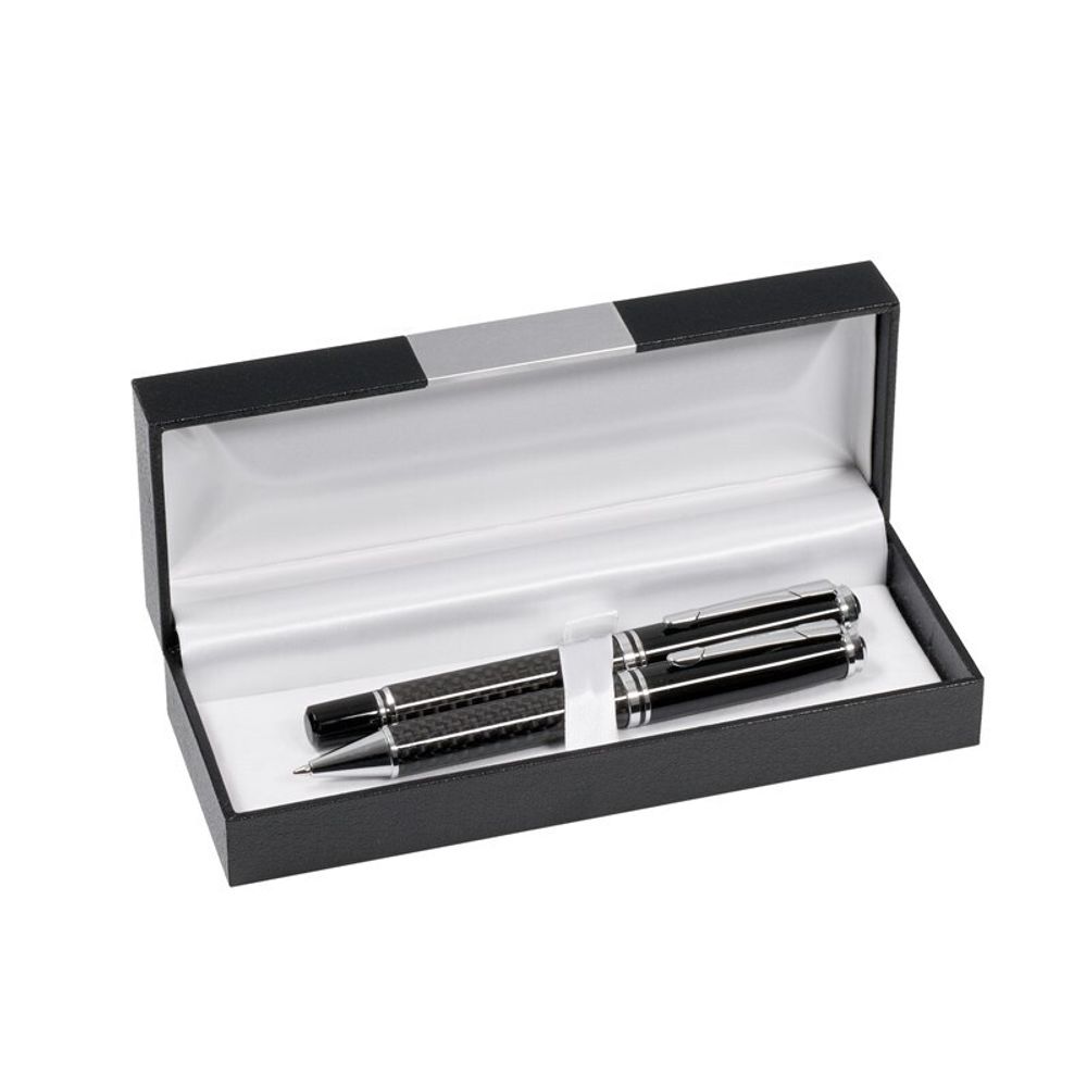 Письменный набор CARBON, серебряный, чёрный