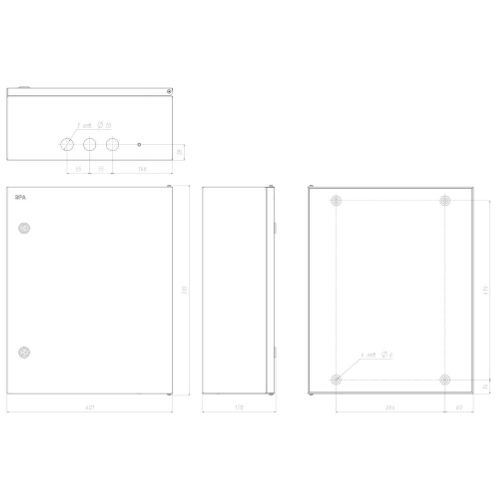 Корпус металлический ЭРА SIMPLE ЩМПг-06 (500x400x175) IP54 У2 серый