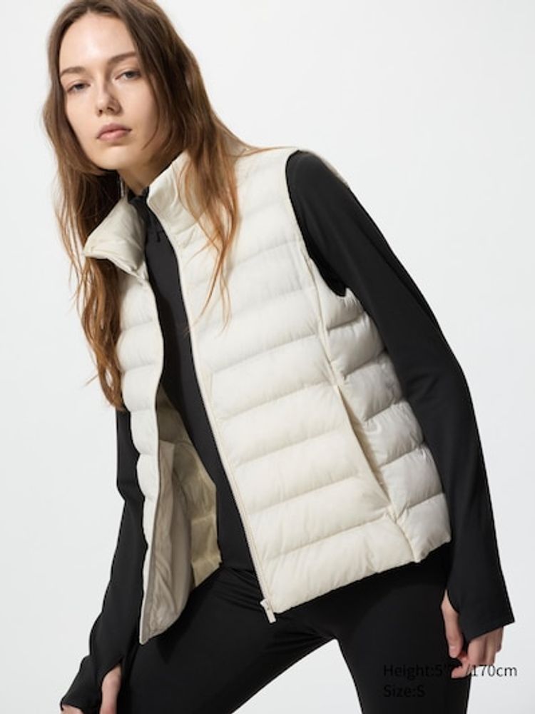 UNIQLO Жилет PUFFERTECH, желтовато-белый