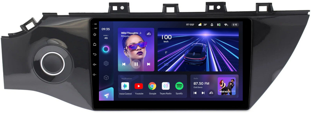 Магнитола для KIA Rio 4, Rio X-Line 2017-2020 (рамка под 9" с кнопкой) - Teyes CC3 Android 10, ТОП процессор, 4/32 Гб, CarPlay, SIM-слот