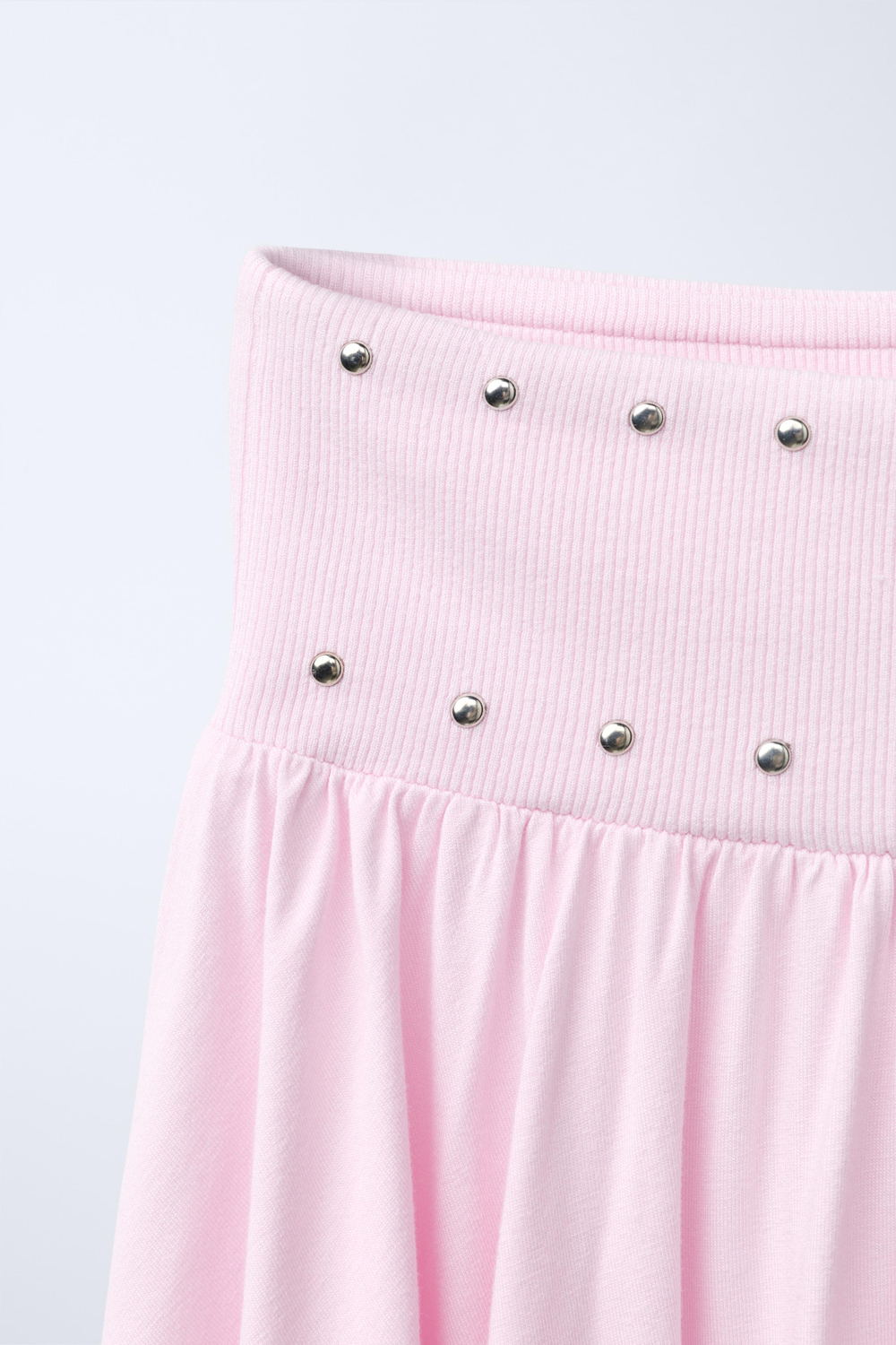 ZARA ЮБКА С ЗАКЛЕПКАМИ И ВОЛАНАМИ, РОЗОВЫЙ