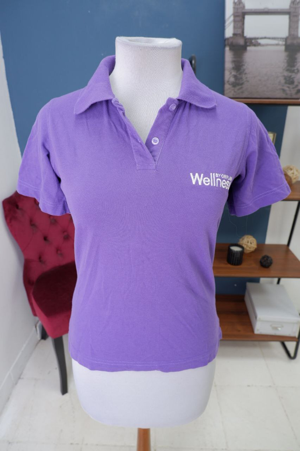 Футболка поло фиолетовая 46 размер