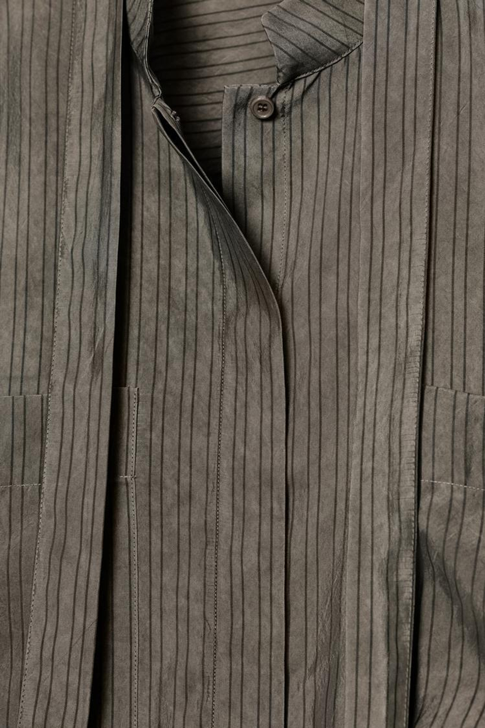 ZARA БЛУЗА С КАРМАНАМИ И ЗАВЯЗКАМИ — ZW COLLECTION, ОТТЕНКИ СЕРОГО