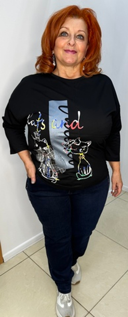 Черный блузон-толстовка с креативным изображением