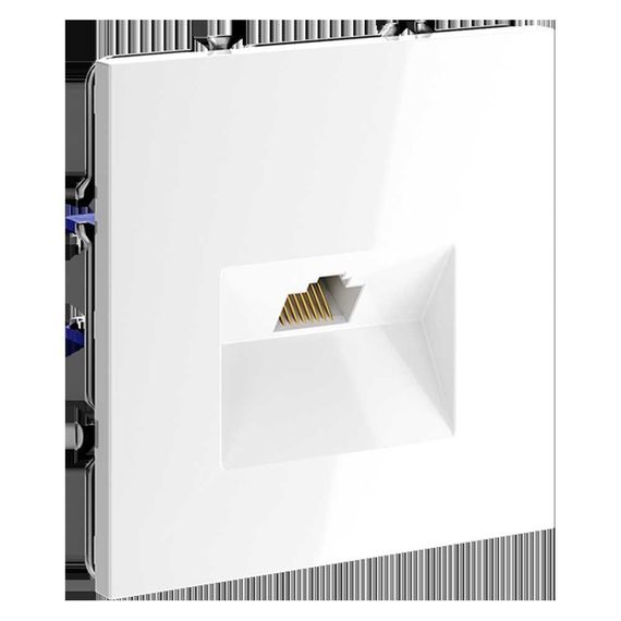 Розетка компьютерная встраиваемая Voltum S70 RJ45 кат.6, (белый глянцевый) VLS060101