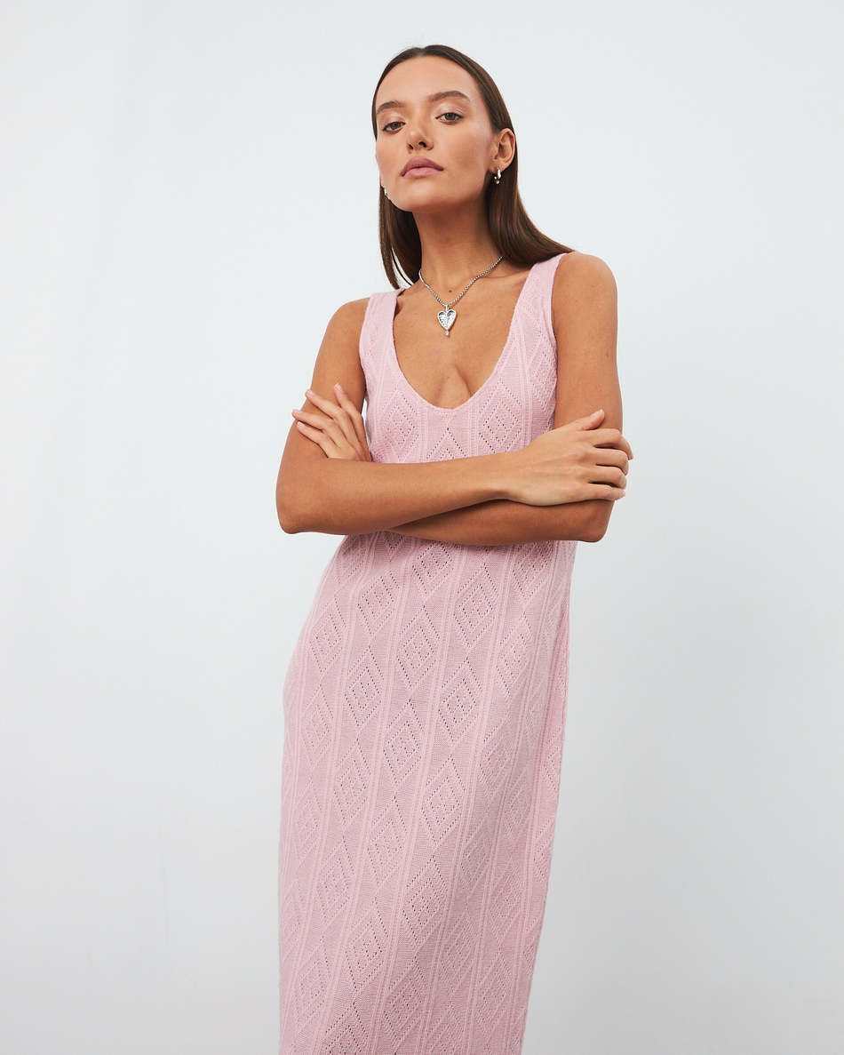 Платье майка трикотажное розовое