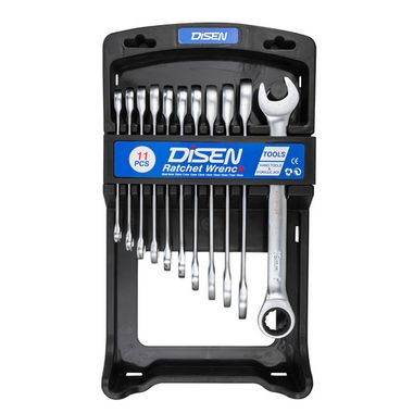 Набор ключей трещоточных 11пр.(8,9,10,11,12,13,14,15,16,17,19мм),в пластиковом держателе DISEN DSD1514