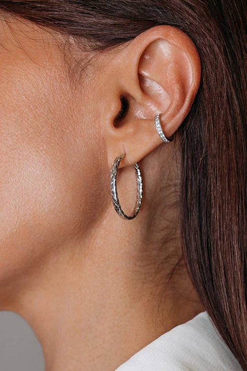 Серьги "Змеи" в серебре тонкие