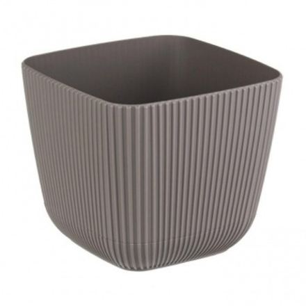 Кашпо Пиканто 1,8л 150x150x130мм французcкий серый с поддоном М-пластика