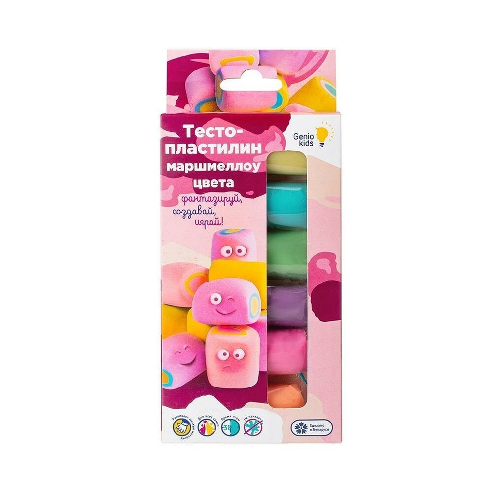Набор для лепки "Тесто-пластилин 6 цв. Маршмеллоу цвета" (Genio Kids-art)