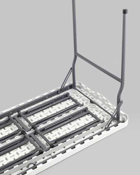 садовой мебели из стола и двух скамеек Кейт белый пластик HDPE каркас стальная труба
