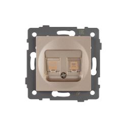 Механизм компьютерной розетки двойной SCT-MPC2-PL-GD-V (RJ-45, CAT6) (Arlight, -) 049850