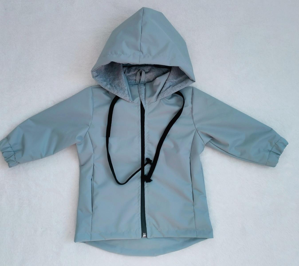 Ветровка для девочек р.80-86 серая 2421-07 (Ириска)