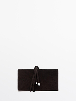Massimo Dutti Клатч из замши, шоколадный