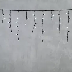 Светодиодная бахрома с колпачком 3,1*0,5 м., 120 белых LED ламп, каучуковый черный провод, LTC (LL120-1-2W)