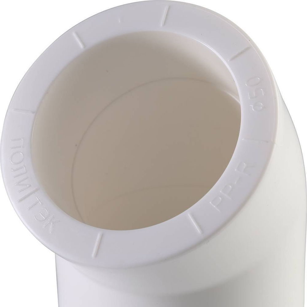 Угольник 45*  d=50 для полипропиленовых труб под сварку (цвет белый) Политэк