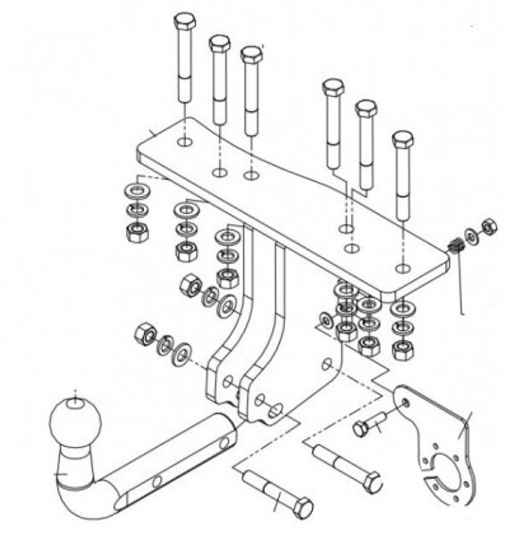 Фаркоп IMIOLA N.030 Nissan Pathfinder 2004-2014(паспорт и сертификат в комплекте)(без электрики)