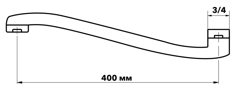 Излив изогнутый 400мм нерж. ESCO арт.ESPW400L