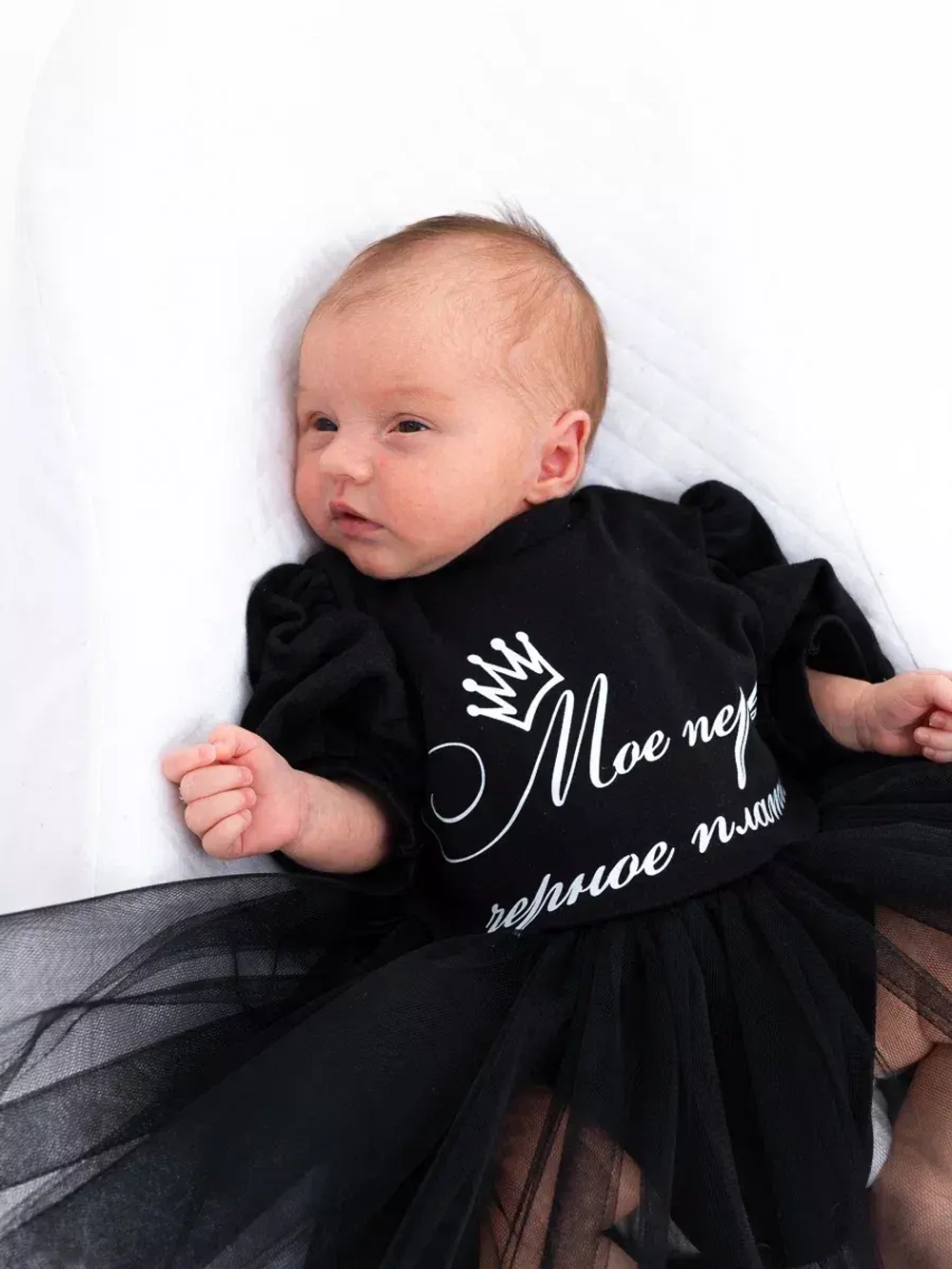 Платье-боди черное для новорожденных