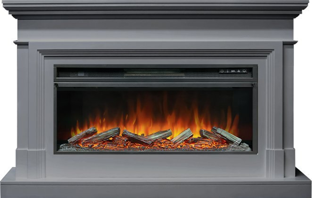 Каминокомплект Coventry - Серый (Ширина 1400 мм) с очагом Vision 42 LOG LED