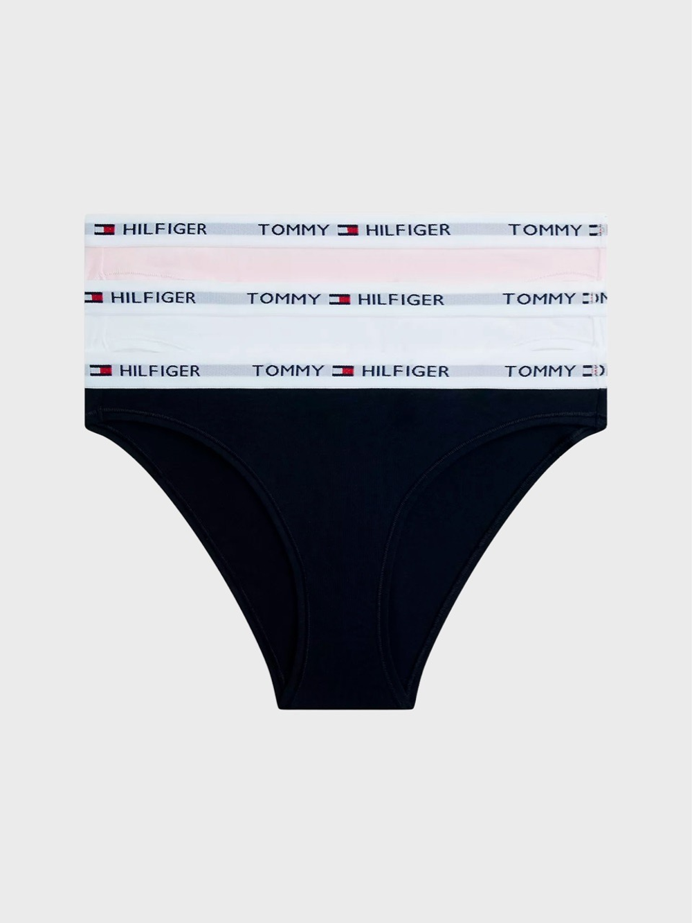 Женские трусы-бикини Tommy Hilfiger Tommy Logo Bikini Brief 3-Pack White / Navy / Light Pink