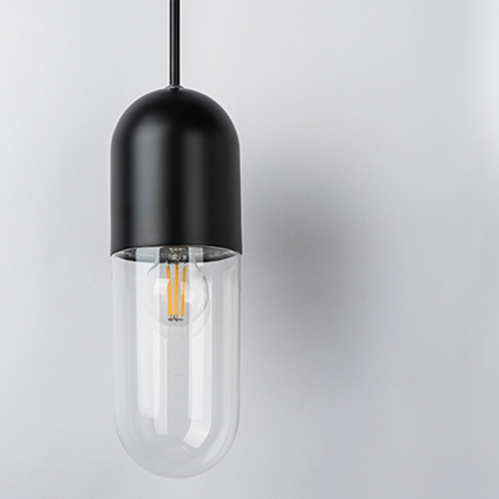 690517 Бра RAMO 1х40W E27 ЧЕРНЫЙ МАТОВЫЙ/ПРОЗРАЧНЫЙ