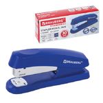 Степлер №24, Brauberg Standard+, до 30л, пластиковый корпус, синий