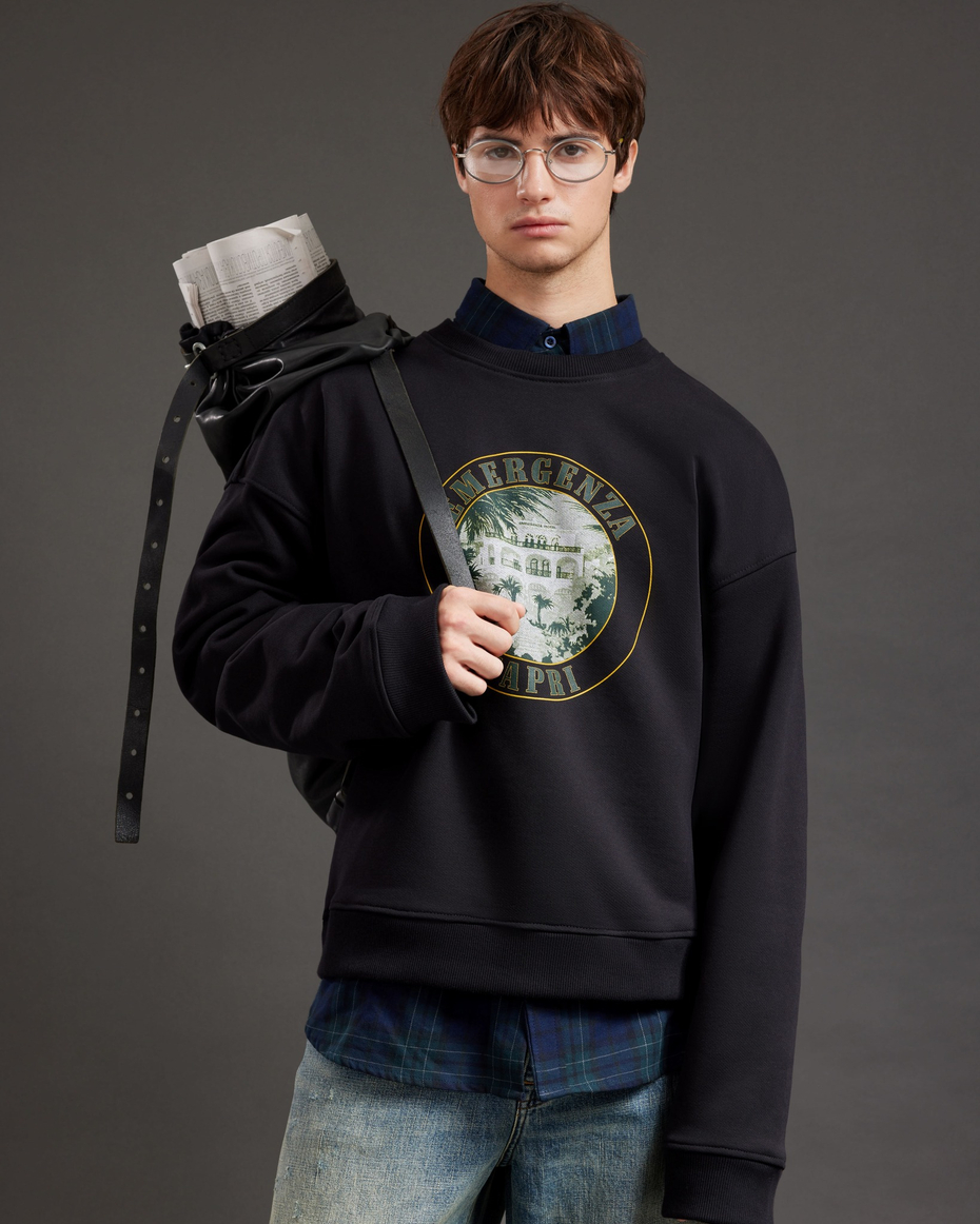 CAPRI CROPPED SWEATSHIRT OVERSIZED LOOSE