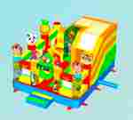 Коммерческий надувной батут «Попугайчики 2» с горкой, 5*4*2,8 м