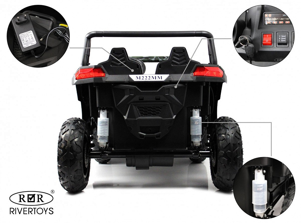 Детский электромобиль RiverToys M222MM зеленый камуфляж