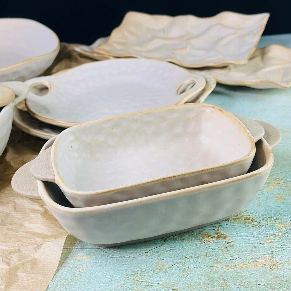 Lenardi 205-697 Прямоугольный салатник ДЮНА с ручками в под.уп.(х36)Фарфор