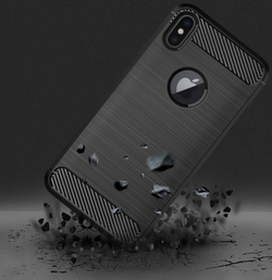 Чехол для iPhone XS цвет Black (черный), серия Carbon от Caseport
