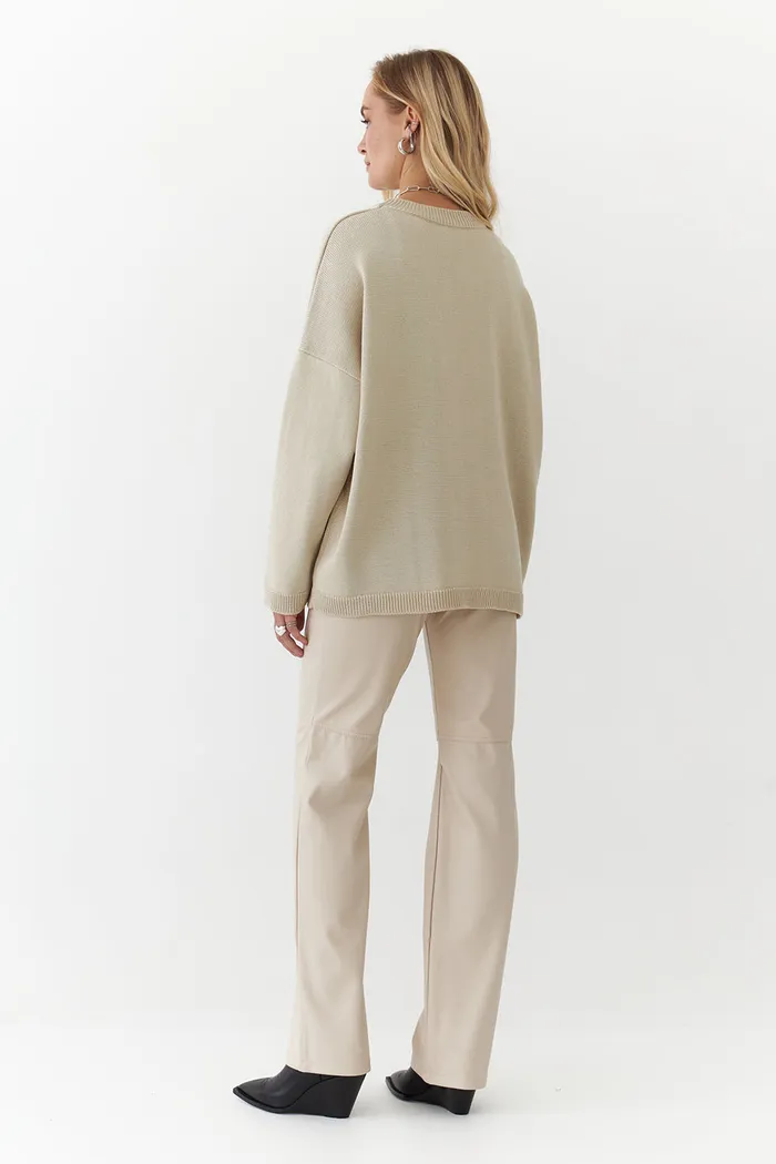 Джемпер с хлопком цвета беж