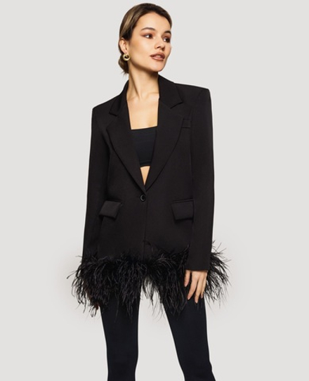 Жакет с перьями снизу