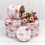 Коробка 18х17 см Набор 3 шт "Фламинго" (Белый, Розовый)