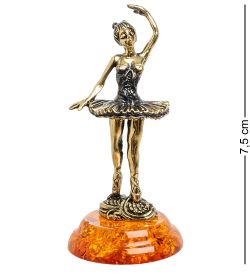 Народные промыслы AM-1543 Фигурка «Балерина» (латунь, янтарь)