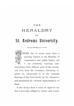 The heraldry of St. Andrews University | James Maitland Anderson