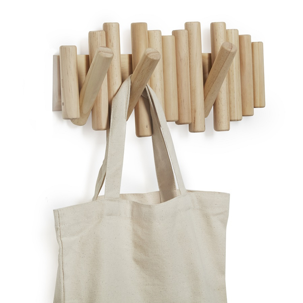 Вешалка настенная UMBRA Picket, 5 крючков, натуральное дерево