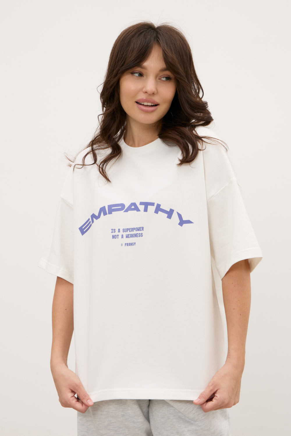 Футболка EMPATHY, с синей печатью
